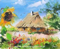 Alfred Anioł - Cottage with sunflower